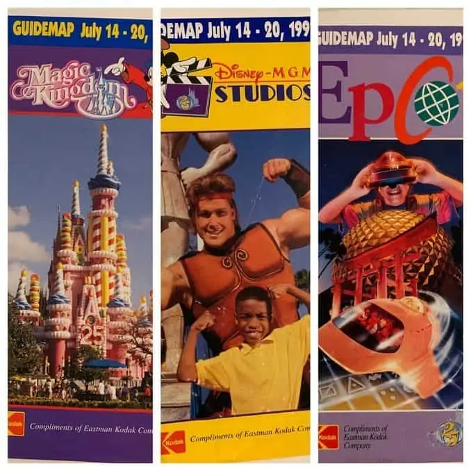 Disney World theme park maps from 1997