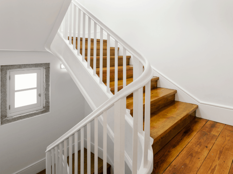Stairwell walls,a commonly missed place when cleaning
