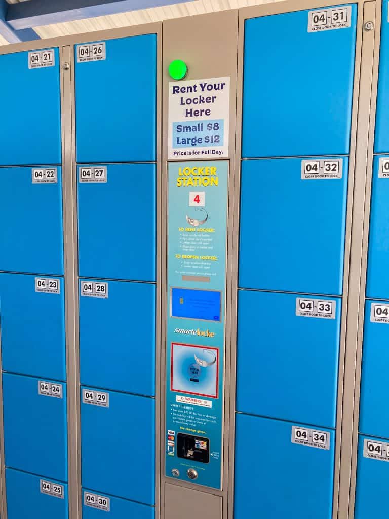 Guest lockers at Island H2O Live water park