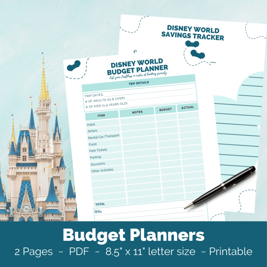 Disney World Budget Planner Printable