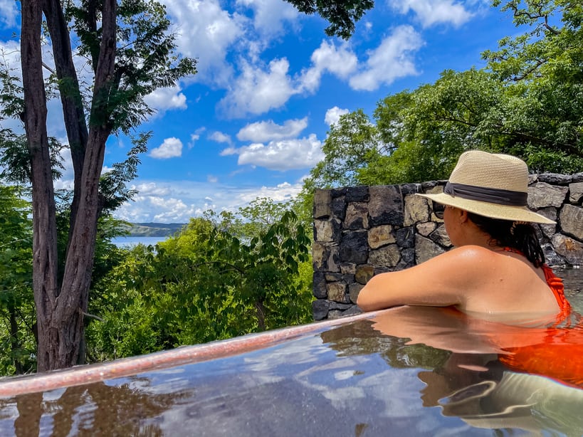 Woman in infinity pool at Hyatt Andaz in Costa Rica