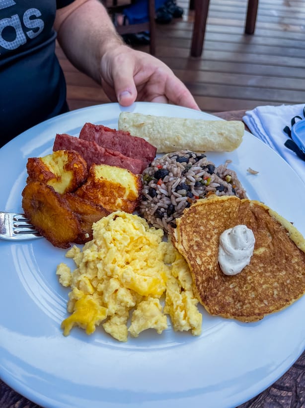 Traditional Costa Rican breakfast at Amor Arenal hotel