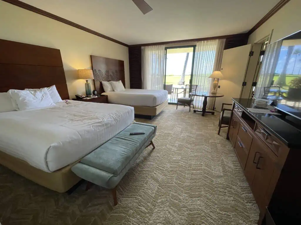 Grand Hyatt Kauai standard room with 3 queen beds