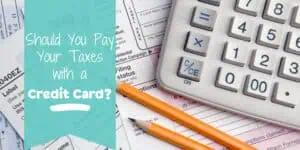 Blog post banner with title that reads, "Should you pay your taxes with a credit card?"