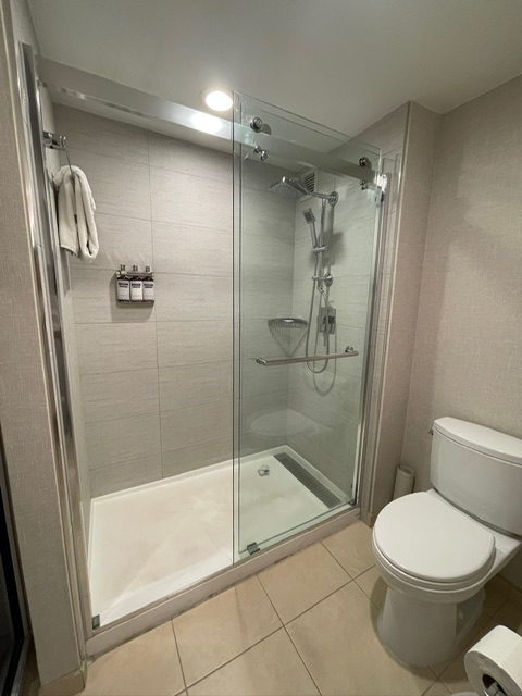 Bathroom shower at Hyatt Regency Coconut Point.