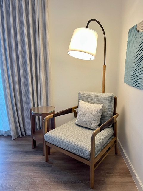 Chair in king bedroom at Hyatt Regency Coconut Point.