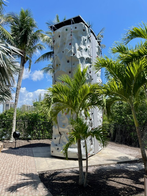 Rock climbing wall at Hyatt Regency Coconut Point.