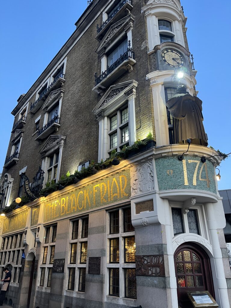 Blackfriars pub exterior of building.