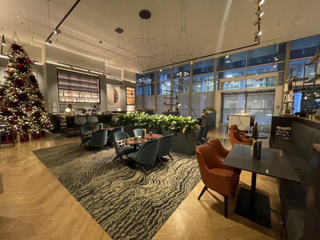 Hyatt Regency London Blackfriars club lounge.